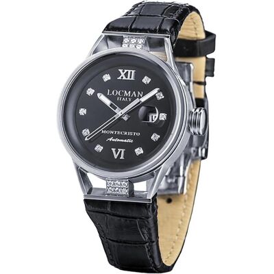 Locman, Armbanduhr, Italy Damenuhr Montecristo Lady Automatik Ref. 0525D, Schwarz, (Analoguhr, 33 mm) Locman, Armbanduhr, Italy Damenuhr Montecristo Lady Automatik Ref. 0525D, Schwarz, (Analoguhr, 33 mm)