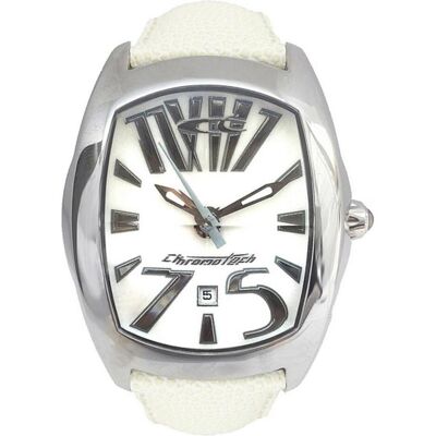 Chronotech, Armbanduhr, Unisex-Uhr CT2039M-20 (Ø 40 mm), Weiss, Silber, (Analoguhr, 40 mm) Chronotech, Armbanduhr, Unisex-Uhr CT2039M-20 (Ø 40 mm), Weiss, Silber, (Analoguhr, 40 mm)