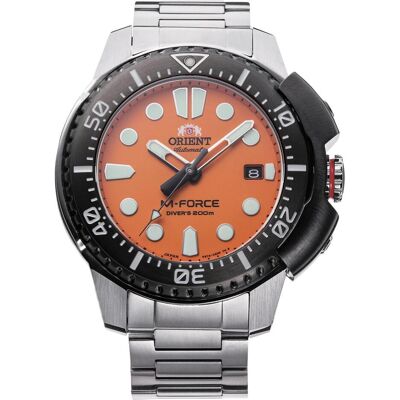 Orient, Armbanduhr, Sport M-Force - RA-AC0L08Y00B, Orange, Silber, (Analoguhr, 47 mm) Orient, Armbanduhr, Sport M-Force - RA-AC0L08Y00B, Orange, Silber, (Analoguhr, 47 mm)