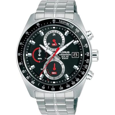 Lorus, Armbanduhr, Sports Solar, Schwarz, Silber, (Analoguhr, Chronograph, 43 mm) Lorus, Armbanduhr, Sports Solar, Schwarz, Silber, (Analoguhr, Chronograph, 43 mm)