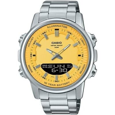 Casio Armbanduhr, Illuminator AMW-880D-9AVDF, Gelb, (Hybrid Uhr, 47 mm) Casio Armbanduhr, Illuminator AMW-880D-9AVDF, Gelb, (Hybrid Uhr, 47 mm)