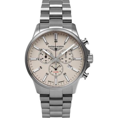 Bauhaus, Armbanduhr, 2880M5, Beige, Silber, (Analoguhr, Chronograph, 42 mm) Bauhaus, Armbanduhr, 2880M5, Beige, Silber, (Analoguhr, Chronograph, 42 mm)