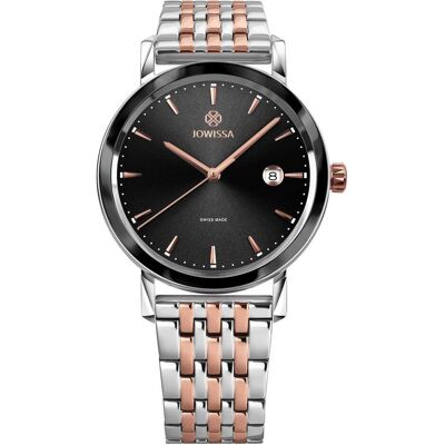 Jowissa, Armbanduhr, J4.545.L, Schwarz, Rosa, Silber, (Analoguhr, Swiss Made, 40 mm) Jowissa, Armbanduhr, J4.545.L, Schwarz, Rosa, Silber, (Analoguhr, Swiss Made, 40 mm)