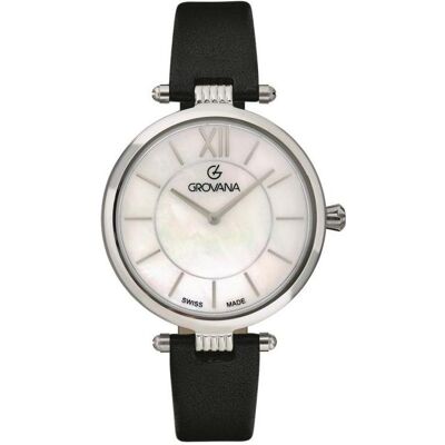 Grovana, Armbanduhr, Florence-Kollektion – Montre-Quarz, hergestellt in der Schweiz, Schwarz, Weiss, (Swiss Made) Grovana, Armbanduhr, Florence-Kollektion – Montre-Quarz, hergestellt in der Schweiz, Schwarz, Weiss, (Swiss Made)