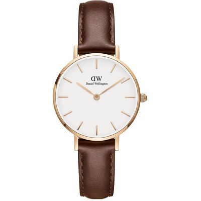 Daniel Wellington, Armbanduhr, Classic Petite St Mawes, Gold, Weiss, Braun, Rosa, (Analoguhr, 28 mm) Daniel Wellington, Armbanduhr, Classic Petite St Mawes, Gold, Weiss, Braun, Rosa, (Analoguhr, 28 mm)