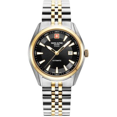 Swiss Alpine Military, Armbanduhr, 7091.2147 Herrenuhr Automatik 43mm 10ATM, Gold, Silber, Schwarz, (Analoguhr, 43 mm) Swiss Alpine Military, Armbanduhr, 7091.2147 Herrenuhr Automatik 43mm 10ATM, Gold, Silber, Schwarz, (Analoguhr, 43 mm)