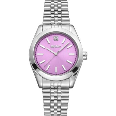 DKNY, Armbanduhr, Nolita Midi Damenuhr, Violett, Pink, Silber, (Analoguhr, 32 mm) DKNY, Armbanduhr, Nolita Midi Damenuhr, Violett, Pink, Silber, (Analoguhr, 32 mm)
