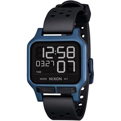 Nixon, Armbanduhr, Ultradünnes digitales Sportchronometer mit LCD-Modul, wasserdicht bis 10 bar, Schwarz, Blau, (Chronograph, Digitaluhr, Sportuhr, 38 mm) Nixon, Armbanduhr, Ultradünnes digitales Sportchronometer mit LCD-Modul, wasserdicht bis 10 bar, Schwarz, Blau, (Chronograph, Digitaluhr, Sportuhr, 38 mm)