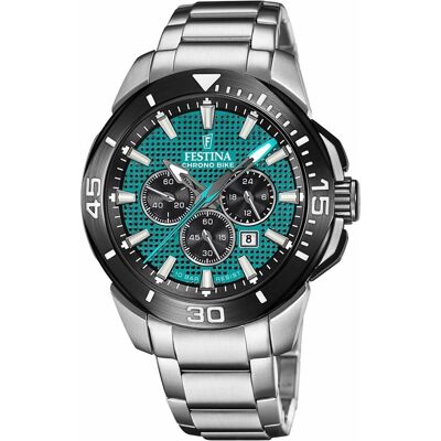 Festina, Armbanduhr, Chrono Bike, Silber, (Analoguhr, Chronograph, 47 mm) Festina, Armbanduhr, Chrono Bike, Silber, (Analoguhr, Chronograph, 47 mm)
