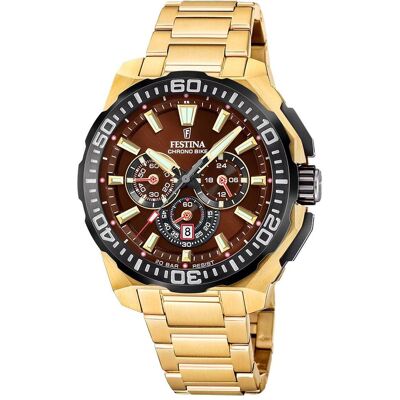 Festina, Armbanduhr, F20727/3 Chrono Bike, Rot, Schwarz, Gold, (Chronograph, 45.50 mm) Festina, Armbanduhr, F20727/3 Chrono Bike, Rot, Schwarz, Gold, (Chronograph, 45.50 mm)