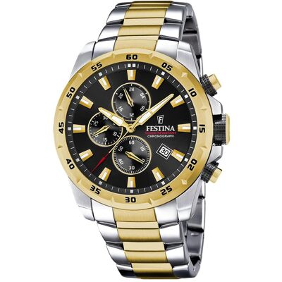 Festina, Armbanduhr, F20562/4, Silber, Gold, (Analoguhr, Chronograph, 45 mm) Festina, Armbanduhr, F20562/4, Silber, Gold, (Analoguhr, Chronograph, 45 mm)