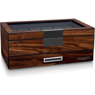 Heisse & Söhne, Uhrenbox + Schmuckaufbewahrung, Uhrenbox Uhrenbox Vegas 12+ - Ebony, Schwarz Heisse & Söhne, Uhrenbox + Schmuckaufbewahrung, Uhrenbox Uhrenbox Vegas 12+ - Ebony, Schwarz