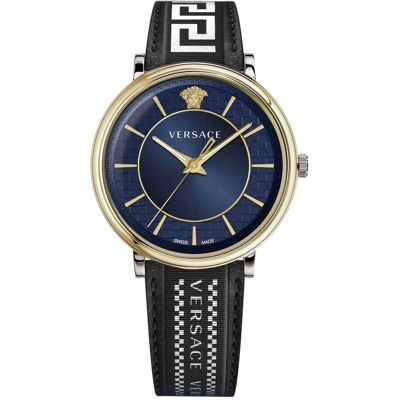 Versace, Armbanduhr, VE5A01821, Schwarz, Gold, Blau, (Analoguhr, 42 mm) Versace, Armbanduhr, VE5A01821, Schwarz, Gold, Blau, (Analoguhr, 42 mm)