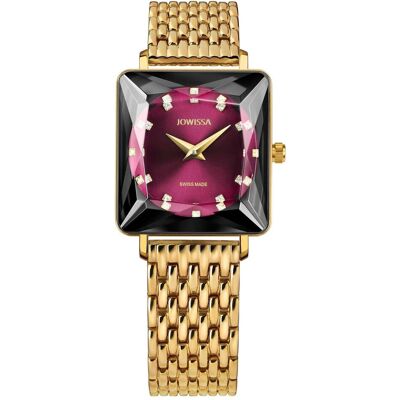 Jowissa, Armbanduhr, J8.066.M Facet Princess Damenuhr 25mm 5ATM, Gold, Rot, (Analoguhr, Swiss Made, 25 mm) Jowissa, Armbanduhr, J8.066.M Facet Princess Damenuhr 25mm 5ATM, Gold, Rot, (Analoguhr, Swiss Made, 25 mm)