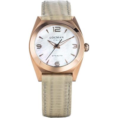 Locman, Armbanduhr, Italy Damenuhr Stealth Lady beige/rosé PVD Ref. 0804, Beige, (Analoguhr) Locman, Armbanduhr, Italy Damenuhr Stealth Lady beige/rosé PVD Ref. 0804, Beige, (Analoguhr)