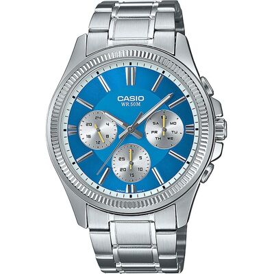 Casio Armbanduhr, MTP-1375PD-2A2VEF Timeless, Silber, Blau, (Analoguhr, 43.80 mm) Casio Armbanduhr, MTP-1375PD-2A2VEF Timeless, Silber, Blau, (Analoguhr, 43.80 mm)