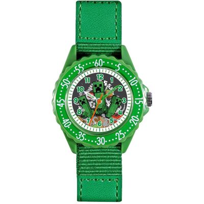 Disney Armbanduhr, Minecraft "Zeit-Lehrer" Uhr mit Stoff, Grün, (Analoguhr) Disney Armbanduhr, Minecraft "Zeit-Lehrer" Uhr mit Stoff, Grün, (Analoguhr)