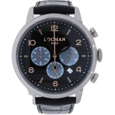 Locman, Armbanduhr, Italy Armbanduhr 1960 Chrono schwarz Ref. 0254, Schwarz, (Chronograph, 42 mm) Locman, Armbanduhr, Italy Armbanduhr 1960 Chrono schwarz Ref. 0254, Schwarz, (Chronograph, 42 mm)