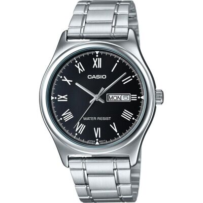Casio Armbanduhr, Mod. EASY READER, Silber, Schwarz, (Analoguhr, 38 mm) Casio Armbanduhr, Mod. EASY READER, Silber, Schwarz, (Analoguhr, 38 mm)