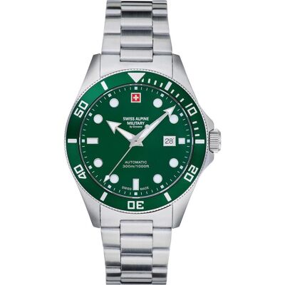 Swiss Alpine Military, Armbanduhr, 7095.2134 Diver Automatik 44mm 30ATM, Grün, (Lünette drehbar, Taucheruhr, 44 mm) Swiss Alpine Military, Armbanduhr, 7095.2134 Diver Automatik 44mm 30ATM, Grün, (Lünette drehbar, Taucheruhr, 44 mm)
