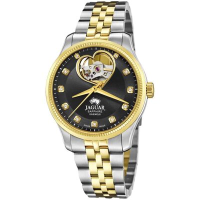 Jaguar, Armbanduhr, Automatik, Gold, Schwarz, Silber, (Analoguhr, 34 mm) Jaguar, Armbanduhr, Automatik, Gold, Schwarz, Silber, (Analoguhr, 34 mm)