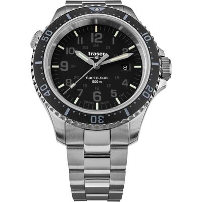 Traser, Armbanduhr, H3 109376 P67 T25 SuperSub Set Black 46 mm Taucheruhr 50ATM, Schwarz, (Taucheruhr, 46 mm) Traser, Armbanduhr, H3 109376 P67 T25 SuperSub Set Black 46 mm Taucheruhr 50ATM, Schwarz, (Taucheruhr, 46 mm)