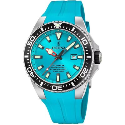 Festina, Armbanduhr, The Originals, Blau, Türkis, Silber, (Analoguhr, Taucheruhr, 46 mm) Festina, Armbanduhr, The Originals, Blau, Türkis, Silber, (Analoguhr, Taucheruhr, 46 mm)