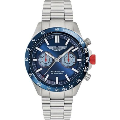 Aston Martin, Armbanduhr, Icon Chronograph Silber Edelstahl, Silber, (Analoguhr, Chronograph, 44 mm) Aston Martin, Armbanduhr, Icon Chronograph Silber Edelstahl, Silber, (Analoguhr, Chronograph, 44 mm)