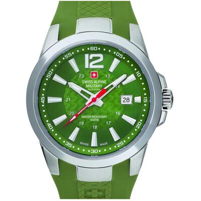 Swiss Alpine Military, Armbanduhr, 7058.1838 Sport Herren 43mm 10ATM, Grün, (Sportuhr, 43 mm) Swiss Alpine Military, Armbanduhr, 7058.1838 Sport Herren 43mm 10ATM, Grün, (Sportuhr, 43 mm)