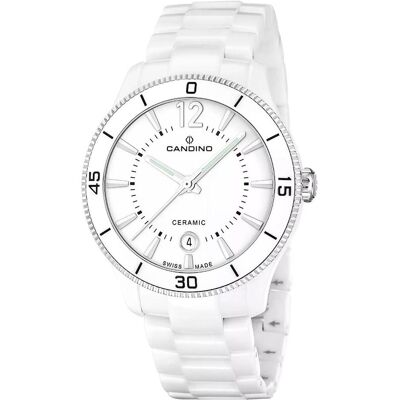 Candino, Armbanduhr, Ceramic, Weiss, (Analoguhr, 38 mm) Candino, Armbanduhr, Ceramic, Weiss, (Analoguhr, 38 mm)