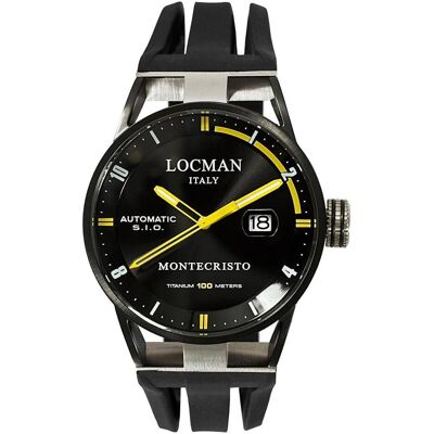 Locman, Armbanduhr, Italy Herrenuhr Montecristo Classic Automatik PVD schwarz Ref. 051, Schwarz, (Analoguhr) Locman, Armbanduhr, Italy Herrenuhr Montecristo Classic Automatik PVD schwarz Ref. 051, Schwarz, (Analoguhr)