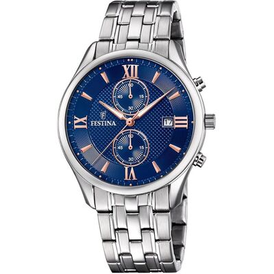Festina, Armbanduhr, Timeless Chronograph, Silber, (Analoguhr, Chronograph, 42 mm) Festina, Armbanduhr, Timeless Chronograph, Silber, (Analoguhr, Chronograph, 42 mm)