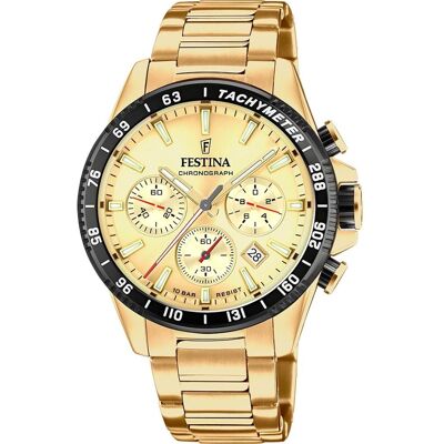 Festina, Armbanduhr, Timeless Chronograph, Gold, (Analoguhr, Chronograph, 45 mm) Festina, Armbanduhr, Timeless Chronograph, Gold, (Analoguhr, Chronograph, 45 mm)
