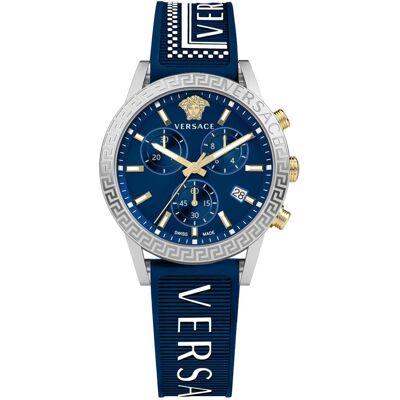 Versace, Armbanduhr, VEKB00222, Blau, (Analoguhr, Chronograph, 40 mm) Versace, Armbanduhr, VEKB00222, Blau, (Analoguhr, Chronograph, 40 mm)