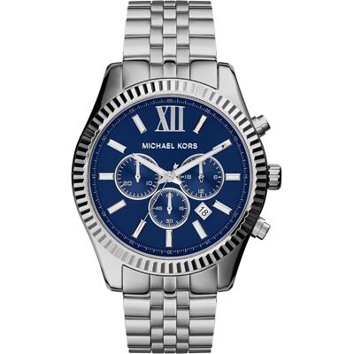 Michael Kors, Armbanduhr, Lexington, Silber, (Analoguhr, Chronograph, 45 mm) Michael Kors, Armbanduhr, Lexington, Silber, (Analoguhr, Chronograph, 45 mm)
