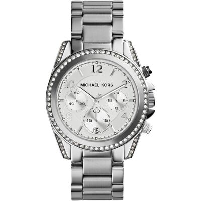 Michael Kors, Armbanduhr, Blair, Silber, (Analoguhr, Chronograph, Uhr mit Schmuckstein, 40 mm) Michael Kors, Armbanduhr, Blair, Silber, (Analoguhr, Chronograph, Uhr mit Schmuckstein, 40 mm)
