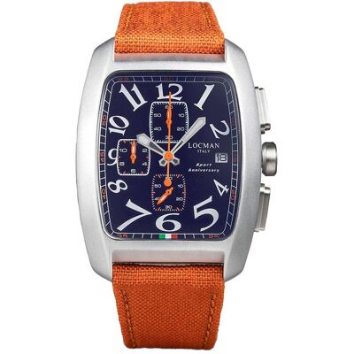 Locman, Armbanduhr, Italy Herrenuhr Sport Anniversary Chrono orange/blau Ref. 0470, Mehrfarbig, (Chronograph, 37 mm) Locman, Armbanduhr, Italy Herrenuhr Sport Anniversary Chrono orange/blau Ref. 0470, Mehrfarbig, (Chronograph, 37 mm)