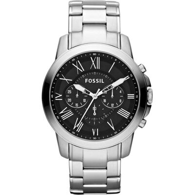 Fossil Armbanduhr, Grant, Silber, (Analoguhr, Chronograph, 44 mm) Fossil Armbanduhr, Grant, Silber, (Analoguhr, Chronograph, 44 mm)