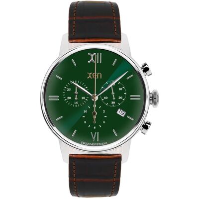Xen, Armbanduhr, Armbanduhr Chronograph XQ0311, Grün, (Chronograph, 41 mm) Xen, Armbanduhr, Armbanduhr Chronograph XQ0311, Grün, (Chronograph, 41 mm)