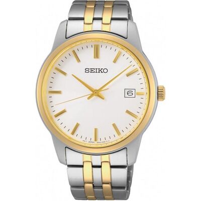 Seiko Armbanduhr, Quarz, Silber, Gold, (Analoguhr, 40 mm) Seiko Armbanduhr, Quarz, Silber, Gold, (Analoguhr, 40 mm)
