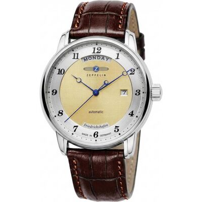 Zeppelin, Armbanduhr, Zegarek Friedrichshafen 85625 40mm, Gold, Beige, Silber, Braun, (Analoguhr, Chronograph, 40 mm) Zeppelin, Armbanduhr, Zegarek Friedrichshafen 85625 40mm, Gold, Beige, Silber, Braun, (Analoguhr, Chronograph, 40 mm)