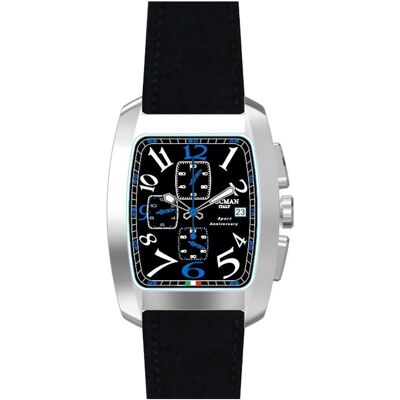 Locman, Armbanduhr, Italy Herrenuhr Sport Anniversary Chrono schwarz/blau Ref. 0470, Schwarz, Blau, (Chronograph, 37 mm) Locman, Armbanduhr, Italy Herrenuhr Sport Anniversary Chrono schwarz/blau Ref. 0470, Schwarz, Blau, (Chronograph, 37 mm)