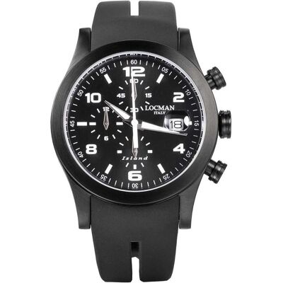 Locman, Armbanduhr, Italy Herrenuhr Island Chrono Ref. 0618K01S, Schwarz, (Chronograph, 40 mm) Locman, Armbanduhr, Italy Herrenuhr Island Chrono Ref. 0618K01S, Schwarz, (Chronograph, 40 mm)