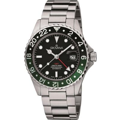 Grovana, Armbanduhr, Key West GMT-Kollektion – Schweizer Automatikuhr, Grün, Schwarz, (Swiss Made) Grovana, Armbanduhr, Key West GMT-Kollektion – Schweizer Automatikuhr, Grün, Schwarz, (Swiss Made)