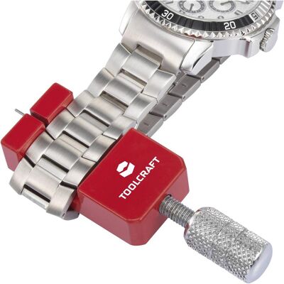 Toolcraft, Armbanduhr Zubehör, Stiftausdrücker für UhrenArmbänder mit Ersatzstifte, Rot, Silber Toolcraft, Armbanduhr Zubehör, Stiftausdrücker für UhrenArmbänder mit Ersatzstifte, Rot, Silber