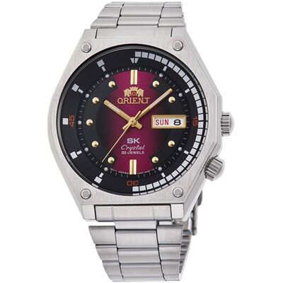Orient, Armbanduhr, Revival Neo, Rot, Grau, Silber, (Analoguhr, 41 mm) Orient, Armbanduhr, Revival Neo, Rot, Grau, Silber, (Analoguhr, 41 mm)