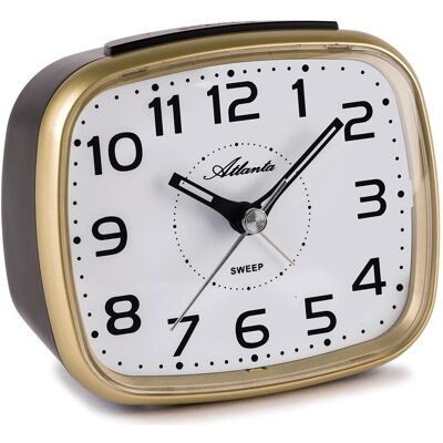 Atlanta, Armbanduhr, Wecker, Schwarz, Gold Atlanta, Armbanduhr, Wecker, Schwarz, Gold