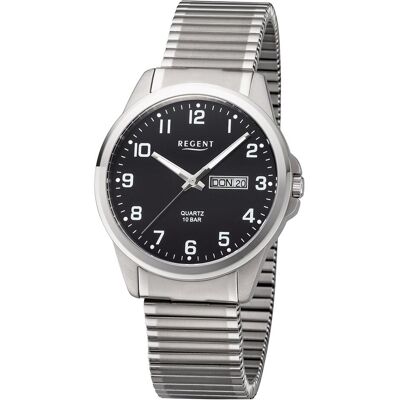 Regent, Armbanduhr, Herrenuhr, Schwarz, Silber, (Analoguhr, 40 mm) Regent, Armbanduhr, Herrenuhr, Schwarz, Silber, (Analoguhr, 40 mm)