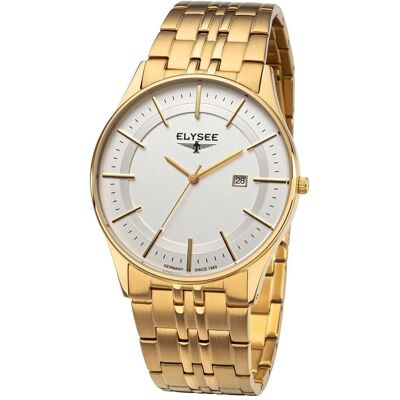 Elysee, Armbanduhr, Datumweergave, wasserdicht, IP-Gold, Saphirglas, Gold, (Analoguhr, 42 mm) Elysee, Armbanduhr, Datumweergave, wasserdicht, IP-Gold, Saphirglas, Gold, (Analoguhr, 42 mm)