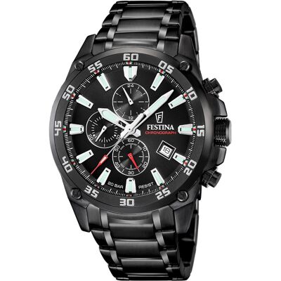 Festina, Armbanduhr, Black Watch, Herren, Schwarz, (Chronograph, 47 mm) Festina, Armbanduhr, Black Watch, Herren, Schwarz, (Chronograph, 47 mm)